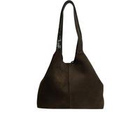 Coccinelle Leder Schultertasche C-Easy Handbag Suede Fango/Fango dunkelgrün