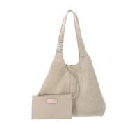 Coccinelle Leder Schultertasche C-Easy Handbag Suede Sandshell/Sandshell beige