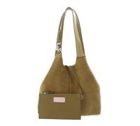 Coccinelle Leder Schultertasche C-Easy Handbag Suede Seagrass/Seagrass khaki