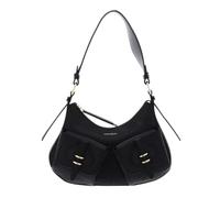 Coccinelle Leder Schultertasche Handtasche Mavery Pocket Shoulder Bag Grained Leather Noir schwarz