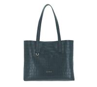 Coccinelle Leder Schultertasche Matinee Croco Shiny Soft Shoulder Bag Shark Grey blau