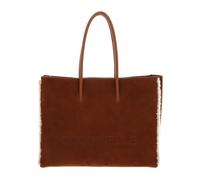Coccinelle Leder Schultertasche Myrtha Eco Shearling Suede Leather Shoulder Bag Natural/Cuir hellbraun