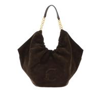 Coccinelle Leder Schultertasche Smash Suede Bim Shopper Brunette/Brunet dunkelbraun