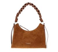 Coccinelle Leder Schultertasche Suede Bimaterial Shoulderbag Cognac/Cognac hellbraun