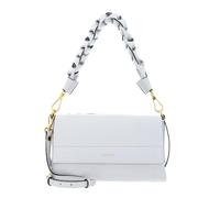 Coccinelle Leder Schultertasche Umhängetasche Boheme Grana Double Shoulder Bag Snow/Greenery hellblau