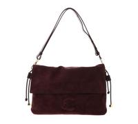 Coccinelle Leder Schultertasche Umhängetasche Lidia Handbag Suede Leather/Smooth Leather Berry/Berry dunkelviolett