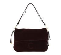 Coccinelle Leder Schultertasche Umhängetasche Lidia Handbag Suede Leather/Smooth Leather Brunette/Brunet dunkelbraun