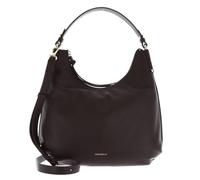 Coccinelle Leder Schultertasche Umhängetasche Rebekka Handbag Grained Leather Brunette dunkelbraun
