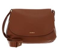 Coccinelle Leder Schultertasche Umhängetasche Rebekka Handbag Grained Leather Cognac braun