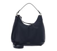 Coccinelle Leder Schultertasche Umhängetasche Rebekka Handbag Grained Leather Midnight Blue hellbraun