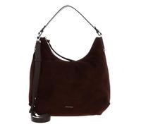 Coccinelle Leder Schultertasche Umhängetasche Rebekka Suede Handbag Grained Leather Brunette/Brunet dunkelbraun