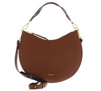 Coccinelle Leder Schultertasche Umhängetasche Sunup Handbag Double Grainy Leather Cognac/Noir braun