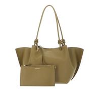 Coccinelle Leder Schultertasche Utensilientasche Finn Handbag Grained Leather Seagrass khaki