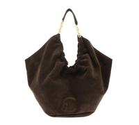 Coccinelle Leder Shopper Schultertasche Smash Handbag Suede Leather/Smooth Leather Fango/Fango dunkelgrün