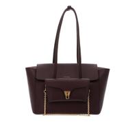 Coccinelle Leder Shopper Umhängetasche Double Beat Grained Leather Handbag Berry dunkelviolett