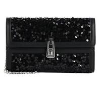 Coccinelle Leder Umhängetasche Abendtasche Magie 2Nite Paillettes Clutch Noir/Noir schwarz