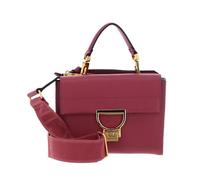Coccinelle Leder Umhängetasche Handtasche Arlettis Signature Handbag Grained Leather Rosewood beere