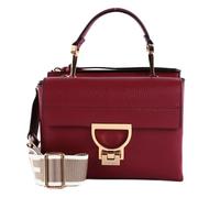 Coccinelle Leder Umhängetasche Handtasche Arlettis Signature Handbag Grained Leather Sangria beere
