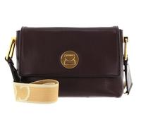 Coccinelle Leder Umhängetasche Liya Signature Handbag Grained Leather Dark Brown dunkelbraun