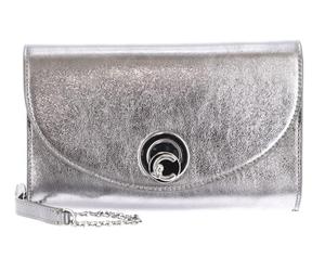 Coccinelle Leder Umhängetasche Nikla Smooth Handbag Smooth Leather Steel silberfarben