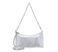 Coccinelle Leder Umhängetasche Schultertasche Aura Mini Bag Grained Leather Silver silberfarben