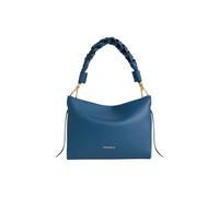 Coccinelle Leder Umhängetasche Schultertasche Boheme Grana Double Crossbody Double Grainy Leather Deep Blue/Sandshell blau
