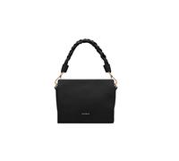 Coccinelle Leder Umhängetasche Schultertasche Boheme Grana Double Crossbody Double Grainy Leather Noir/Cognac schwarz