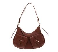 COCCINELLE Mavery Pocket Shoulder Bag Grained Leather Cognac