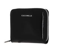 COCCINELLE Metallic Shiny Leather Zip Around Wallet Noir