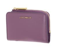 COCCINELLE Metallic Shiny Smooth Leather Card Holder Jellyfish