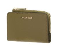 COCCINELLE Metallic Shiny Smooth Leather Card Holder Seagrass