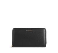 Coccinelle Metallic Soft Geldbörse schwarz, genarbtes Leder, Damen