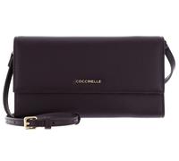 COCCINELLE Metallic Soft Mini Bag Wallet Grained Leather Prune