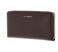 Coccinelle Geldbörse Metallic Soft – strukturiertes Leder – Damen Dunkelbraun