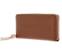 COCCINELLE Metallic Soft Wallet Grained Leather Cognac / Rosette