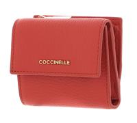 COCCINELLE Metallic Soft Wallet Grained Leather Grenadine Red
