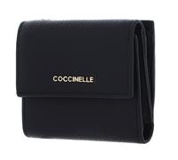 COCCINELLE Metallic Soft Wallet Grained Leather Noir