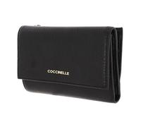 COCCINELLE Metallic Soft Wallet Grainy Leather Noir