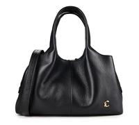 Coccinelle Leder Handtasche Umhängetasche Nell Handbag Grained Leather Noir schwarz