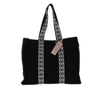COCCINELLE Never Without Bag Ribbon Handbag Canvas Fabric Noir