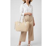 COCCINELLE New Never Without Bag Bicolor Straw Handbag Mul. Blanco / Blan