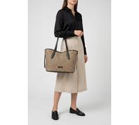 COCCINELLE New Never Without Bag Bicolor Straw Handbag Multi Noir / Noir