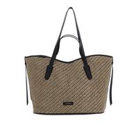 COCCINELLE New Never Without Bag Bicolor Straw Handbag Multi Noir / Noir