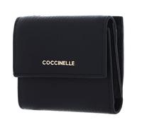 Coccinelle Geldbörse Metallic Soft genarbtes Leder schwarz