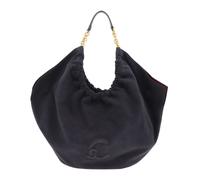 Coccinelle Leder Shopper Schultertasche Smash Handbag Suede Leather/Smooth Leather Stove/Stove blaugrau