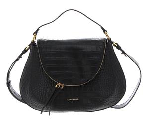 COCCINELLE Sole Croco Sof Handbag Soft Croco Print Leather Noir