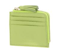 Coccinelle Leder Kartenetui Tassel Credit Card Holder Green Glow hellgrün