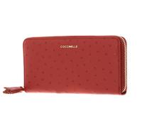 COCCINELLE Tassel Ostrich Zip Around Wallet Acero / Acero