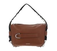 COCCINELLE Gretel Ribbon Crossbody Bag Grained Leather Cognac