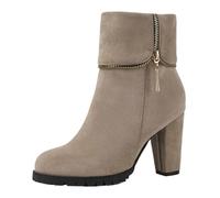 Cocey Damen Mode Stiefeletten mit Blockabsatz | Stiefeletten aus Synthetischem Wildleder, 9cm Absatz für Büro & Freizeit (Aprikose, 44 EU)